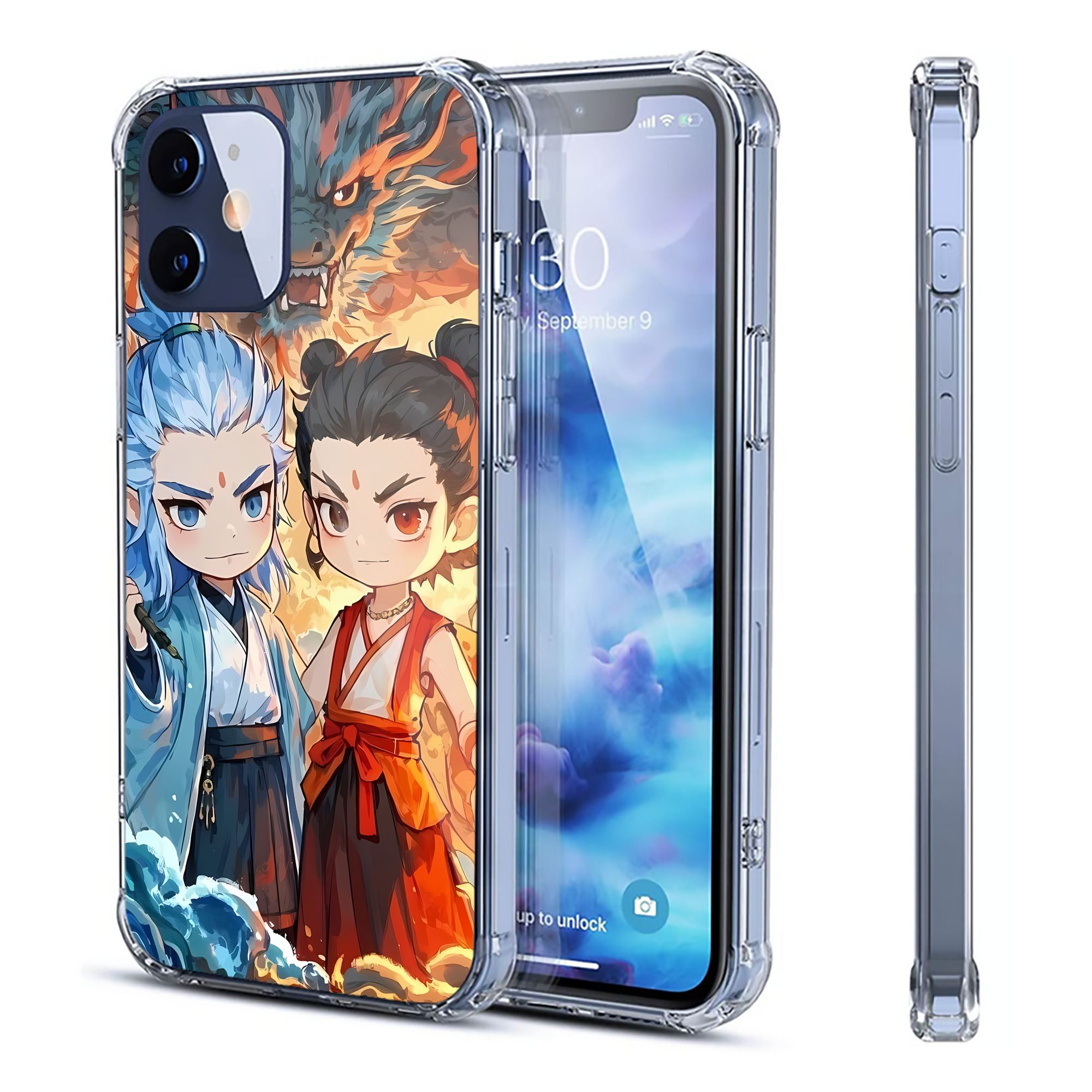 （画像用） Ne Zha 2 ナタ 魔童の大暴れ 【iPhone 12シリーズ対応】透明スマホケース（クリアソフトケース）